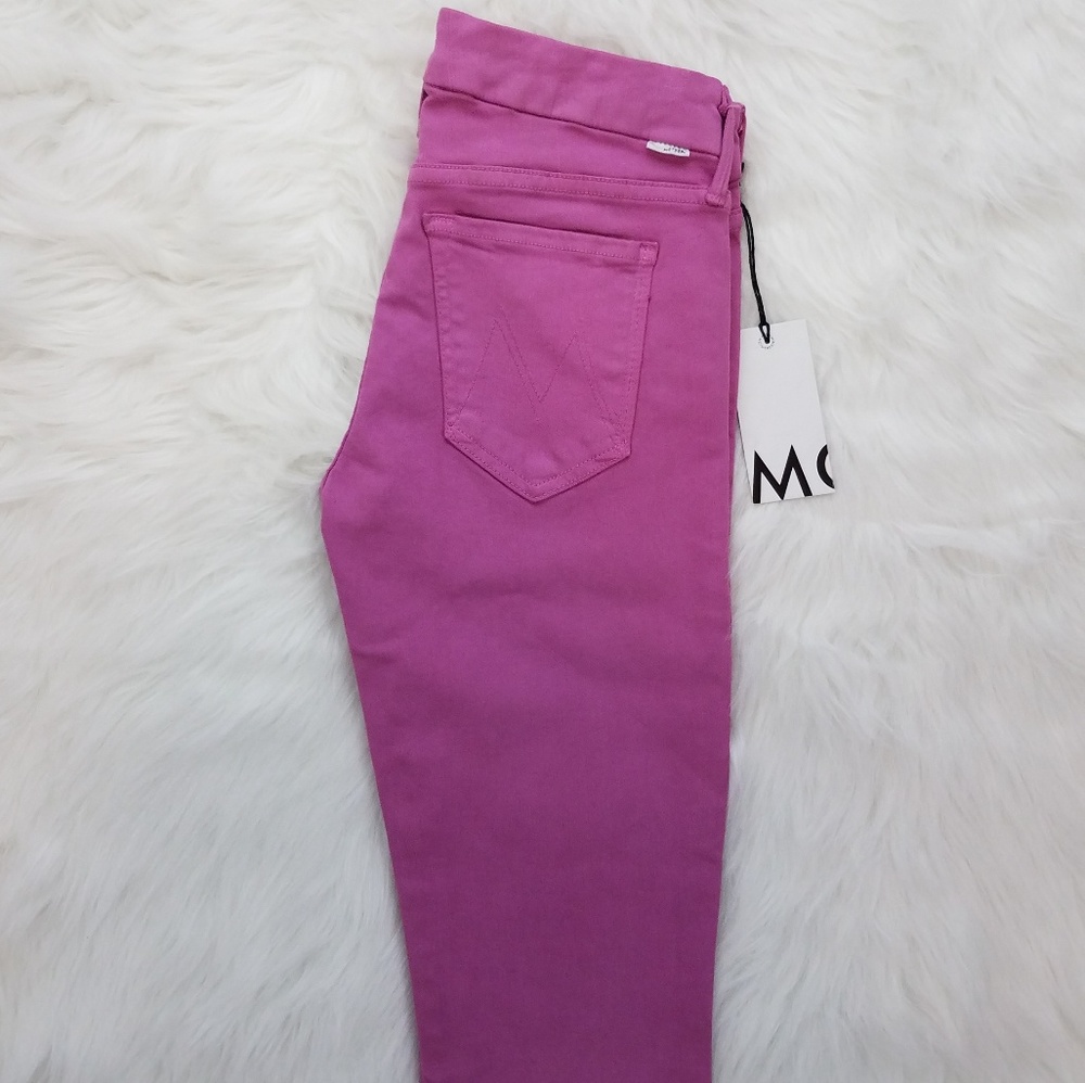MOTHER Pink Skinny Jeans Vibrant Stretchy Denim
